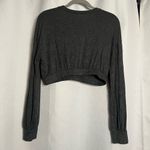 Colsie Dark Grey Cropped Lounge Pullover Long Sleeve Sweater Medium Gray Photo 4