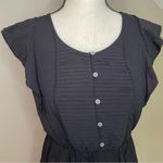 Loft Ann Taylor Black Pleated Button Front Dress Extra Small Photo 4