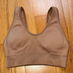 Aerie Ribbed Padded Scoop Neck Sports Bra Beige XS EUC Athleisure Activewear Photo 0