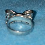 BOW rhinestone silver tone ring size 9 Photo 2