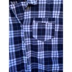 by the way. Plaid Flannel Button Down Shirt Blue White Medium Photo 3