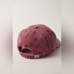 Free People NWT  Understated Leather Reiko Washed Baseball Hat In Washed Red Photo 3