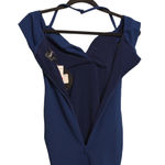 Nookie  Athena Halter Midi Dress Navy Blue Bodycon Halter Off The Shoulder XS New Photo 7