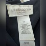 Liz Claiborne Y2K vintage  dress 10 Tulips Print Navy Blue White Cream Red maxi Photo 2