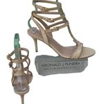 Donald Pliner Metallic Gold Snake Bone Leather Shoe New Strappy Sandal NWT $325 Size 6.5 Photo 4