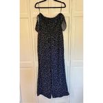 1. State  navy dotted smocked waist jumpsuit ruffle sleeve large Photo 2