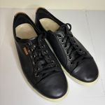 Ecco Soft 7 Black Leather Lace Up Sneakers Women's Size 39 Photo 1
