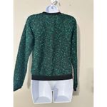 Hunter Dixon Textured Knit Sweater Green Black Long Sleeve Size Small Photo 3