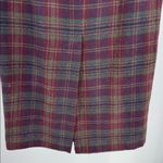 Liz Claiborne Burgundy green navy Plaid maxi Pencil Skirt wool blend 12 fall Photo 3