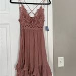 Free People One Intimately Mauve Pink Rose Lace Lingerie Adella Mini Dress NWT Photo 6