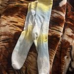 Tie Dye Yellow Blue White Crew Socks Photo 0