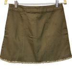 BCBGeneration Army Green Denim Frayed Edge Skirt Size 25 NWT Photo 3