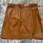Altar'd State NWT Altar’d State Camel Brown Faux Leather Mini Skirt Size Large Photo 0