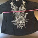 Solitaire  Embroidered‎ Boho Blouse Womens 3X Black Casual Cottage Church  READ Photo 8