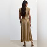 Mango Elegant Gold and Cream Maxi Dress Photo 1