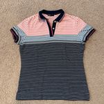 BLUED Ladies Striped Y2K Short Sleeve Polo Shirt Blue Size undefined Photo 0