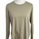 Lafayette 148 New York Women's Long Sleeve Cotton Knit Top Taupe Beige Tee J807 Tan Size M Photo 0