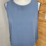 Eileen Fisher  100% Silk Sleeveless Boxy Tank Top Blue Medium M Office Workwear Photo 0