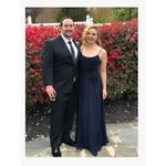 AMSALE Campbell Gown in Navy 8 Womens Long Maxi Dress Blue Photo 7