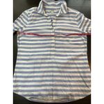 Old Navy  Top Womens Medium Blue Striped Oxford Popover Tunic Coastal Preppy Photo 8