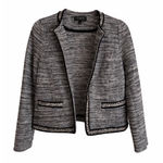 Talbots  Black & White Open-Front Blazer Sweater Knit Jacket Size Small Petite Photo 0