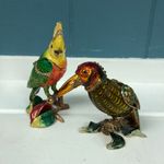 PARAKEET BEJEWELED TRINKET BOX WITH‎ AUSTRIAN CRYSTALS & figurine w/ glass body Gold Photo 1