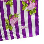 Vintage Echo Silk Scarf Purple White Stripe Berries Strawberries Leaves Garden Photo 3