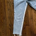 Simple Society  Mom Jeans 7/28 High Waist Button Fly Distressed Hem Light‎ Wash Photo 3