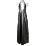 Solace London Piaggi V Neck Maxi Halter Dress Gunmetal Metallic Gray 4 Photo 1