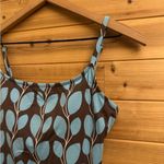 Garnet Hill  Size 8/Medium Brown Blue Floral Leaf Pattern One Piece Swimsuit Photo 2
