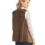 Chico's Faux Suede/Faux Sherpa Open Front Vest 0 XS Photo 2