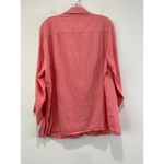 kim rogers Pink Button Up 100% Linen Pintuck Top Women's 1X Pleated 3/4 Sleeve Photo 6