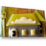 House Pins By Lucinda Vintage Pin Brooch Grays Yellows Bird House Collectibles Photo 0