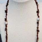 Hilo Hatties Necklace Brown Seed Pod Shell Bead Strand 13" Vtg Hawaiian Photo 2