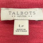 Talbots Red Gray Stripe Cotton Blend Knit Sweater Top Sz Petite LP Lightweight Photo 1