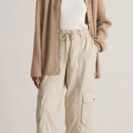 Quince Women's Vintage Wash Tencel Drawstring Cargo Pants Size Large In Shale Photo 0