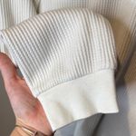 Roolee  White Waffle Knit Sweatshirt/top sz M/L Photo 3