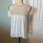 Papaya Womens Size Small Cream Sleeveless Blouse Upper Crochet Cotton Bottom Top Photo 7