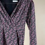 Lush Clothing Lush Women's XS Side Tie Wrap Floral Midi Dress In Ditsy Black Ruffle Formal Photo 8