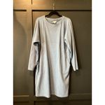 J.jill Pure Jill Diagonal knit Seamed cotton sweater Dress In Blue River Heather Size L Photo 9