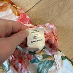 Anthropologie Abel the Label V-neck Hi Low Midi Dress White Pink Floral Rayon Size M Photo 5