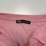 ZARA  bubblegum pink V-neck shirt sleeve shirt.  Size small. Photo 3