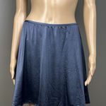 Vintage Sears Half Slip Skirt Second Skin Satin Slate Blue Size Large Nylon Photo 0