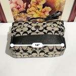 Coach F19202 Signature Stripe Lurex Large Diaper Baby Tote Bag Purse Black Trim Photo 5