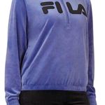 FILA NWT Womens Velour Quarter Zip Hoodie Marlin Small Photo 1