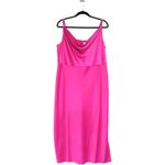 BHLDN  Anthropologie Cali Satin Cowl-Neck Midi Slip Dress Pink Raspberry Size 16W Photo 1
