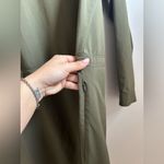 Orvis  Women’s L Army Green Button Down Utility Drawstring Waist Short Dress Photo 4