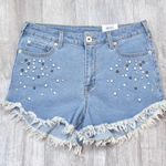 Pearl Accent Denim Shorts 8/29 Blue Photo 0