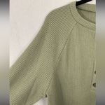 Lovers + Friends  Hailey Henley Sweatshirt Dress Walffle Knit Sage Green Photo 2