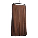 Jones New York  Silk Midi Skirt Brown Side Zip Pockets Size 10 Photo 3